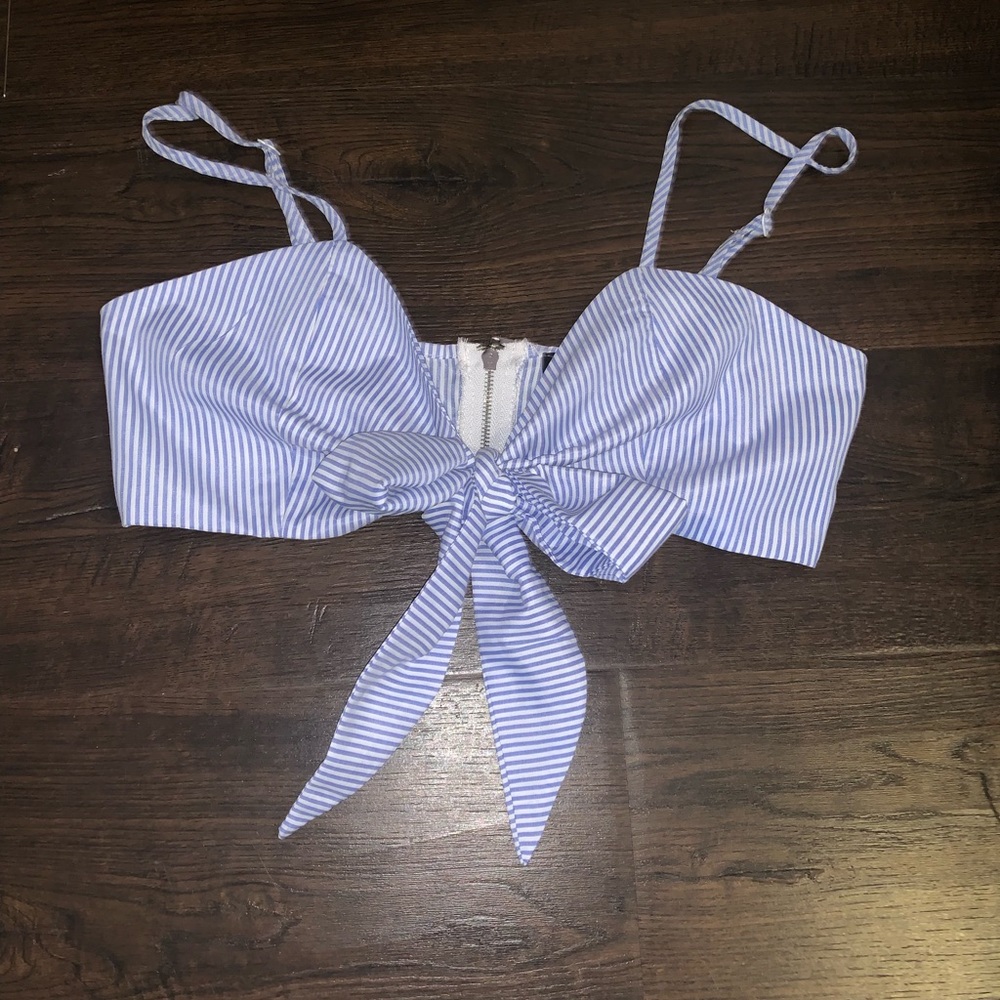 striped cute crop top